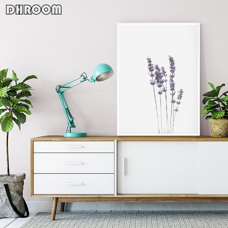 Watercolour Lavender Plant Wall Art - Little Eudora