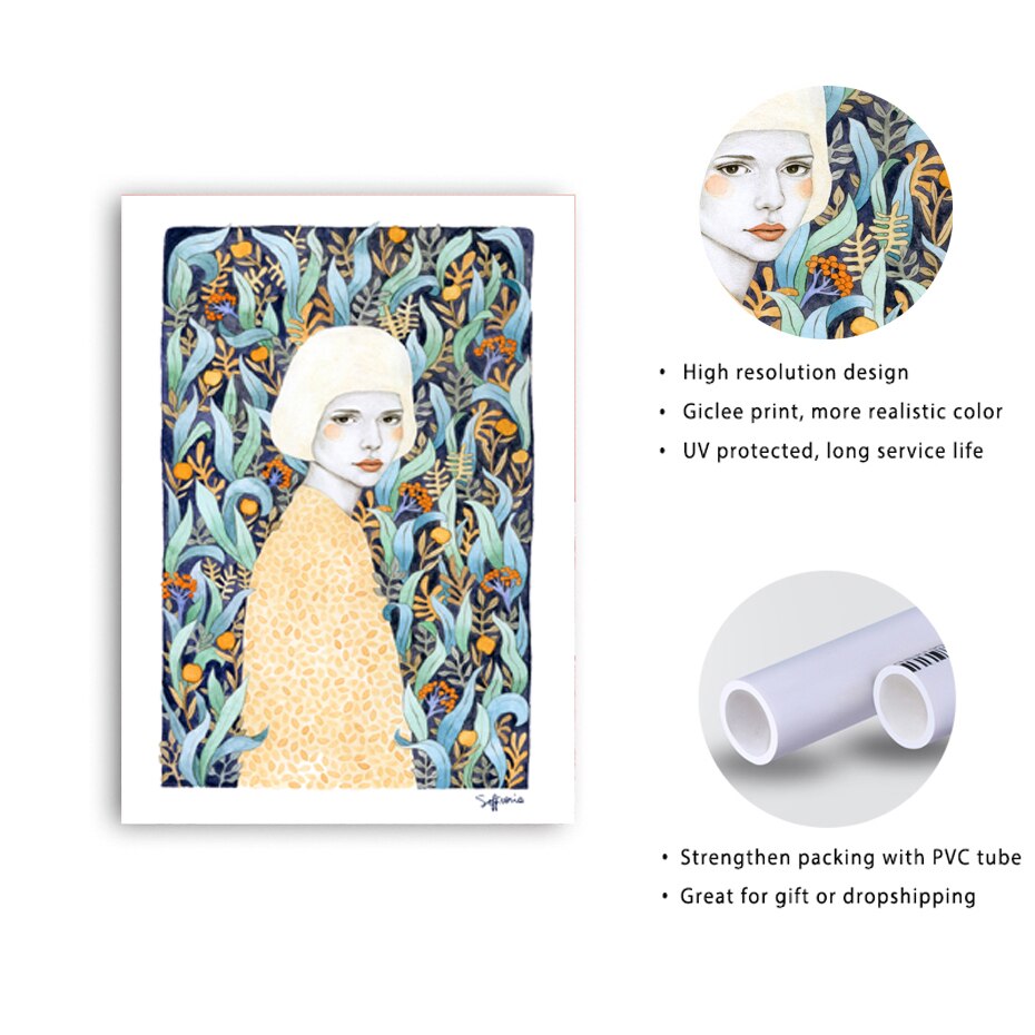 Nordic Fashion Girl Poster Wall Art - Little Eudora
