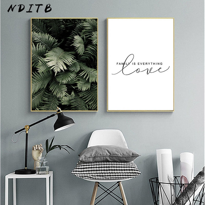Green Plant Leaf Wall Art - Little Eudora