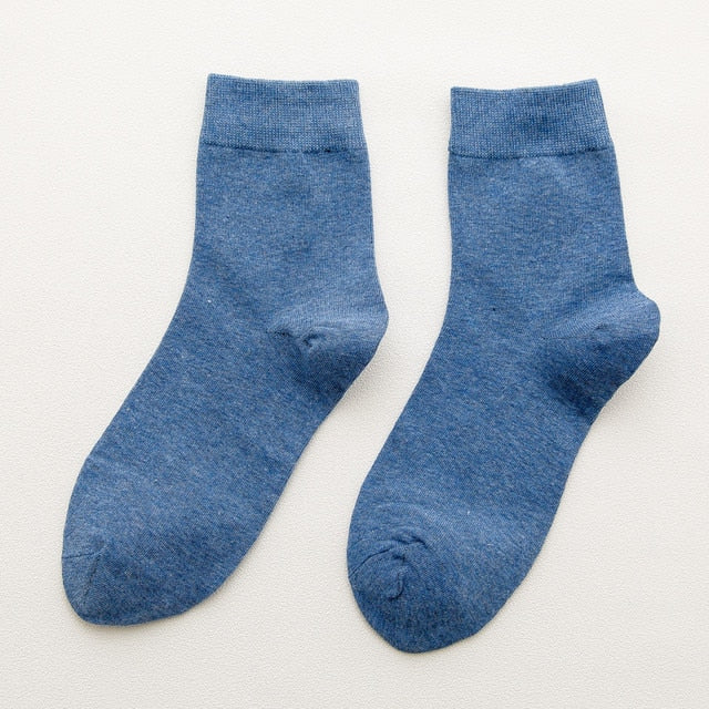 Cotton Solid Colour Socks - 5 Pairs - Little Eudora