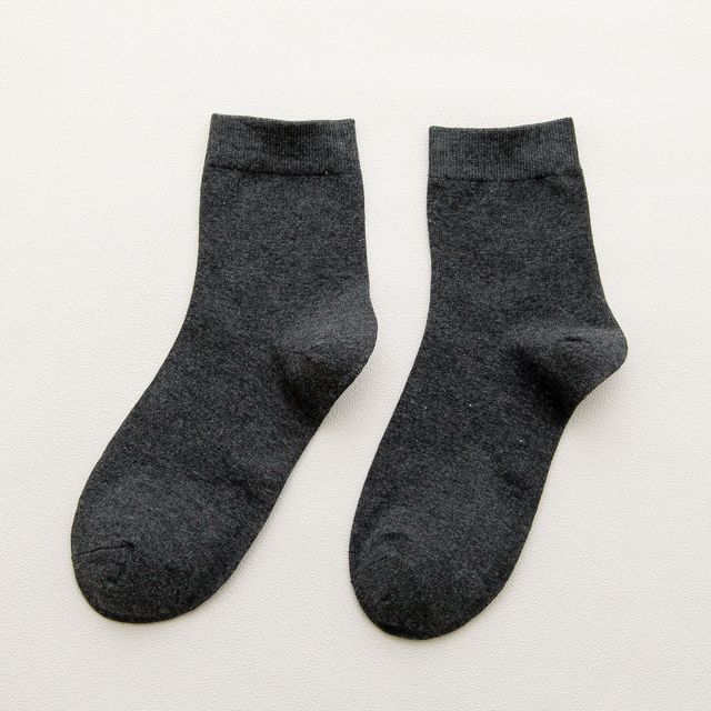 Cotton Solid Colour Socks - 5 Pairs - Little Eudora