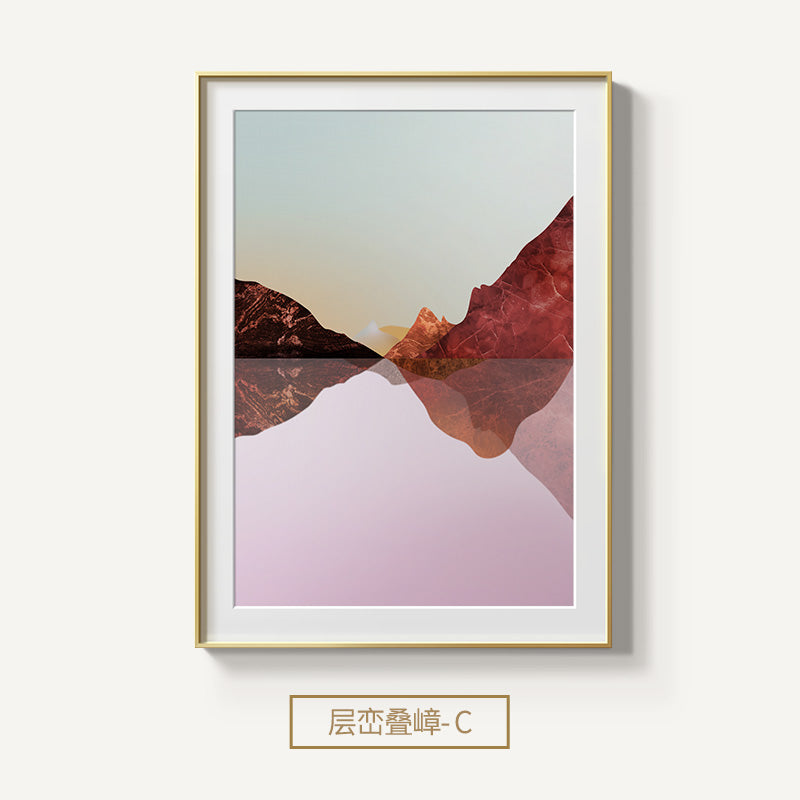 Nordic Abstract Geometric Mountain Landscape Wall Art - Little Eudora