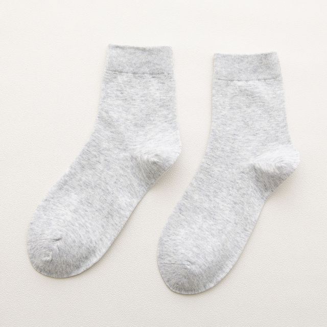 Cotton Solid Colour Socks - 5 Pairs - Little Eudora