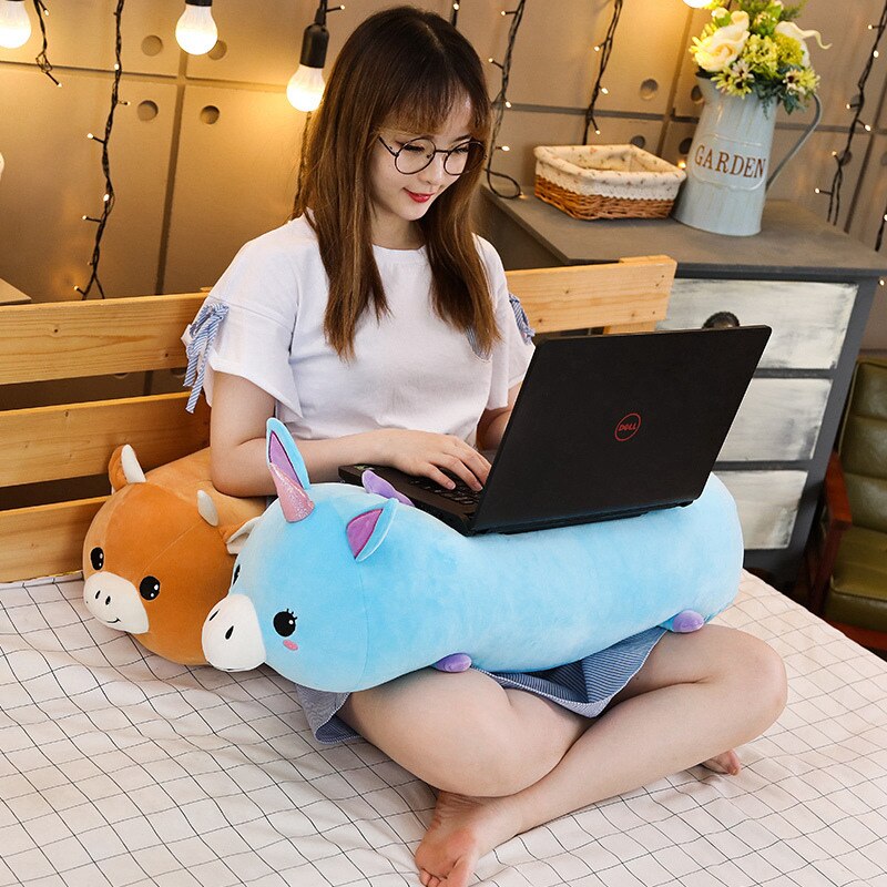 1pc 50/60/80CM Cute 10 Styles Animal Unicorn Raccoon Seal Plush Toy Stuffed Soft Sleeping Pillow Cushion Dolls Baby Cartoon Toys