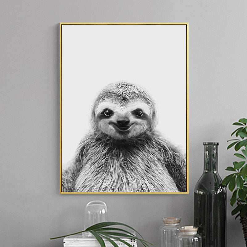Black White Sloth Wall Art - Little Eudora