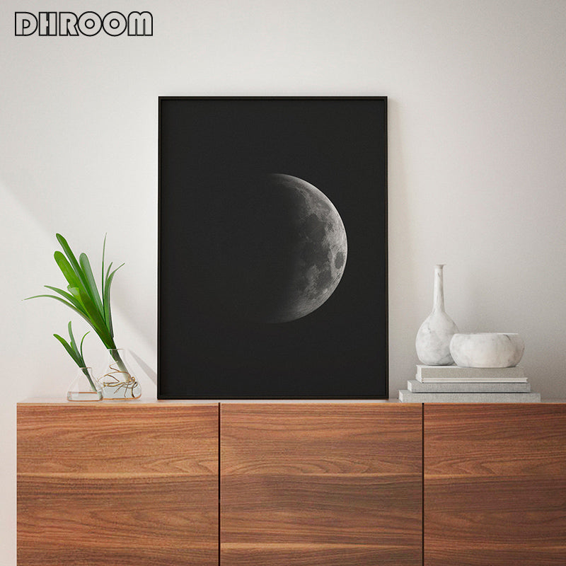 Black and White Moon Wall Art - Little Eudora