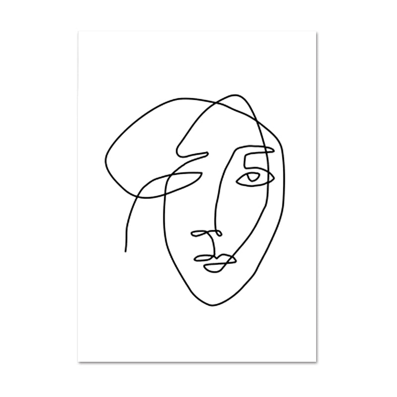 One Line Art Face Sketch Wall Art - Little Eudora