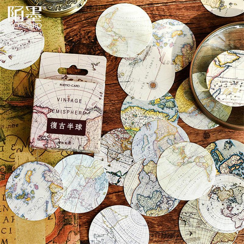 45Pcs/set kawaii Stationery sticker cute Map pattern diary office calendar stationery christmas stickers gift label