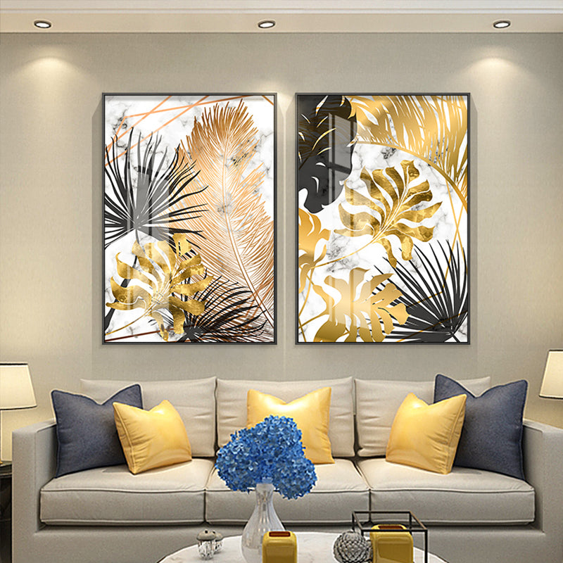 Nordic plants Golden leaf Wall Art - Little Eudora