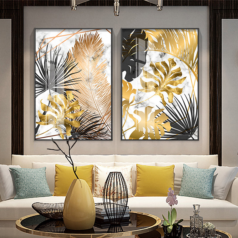Nordic plants Golden leaf Wall Art - Little Eudora