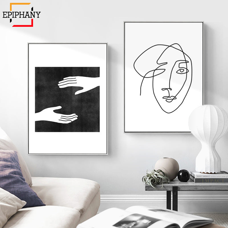 One Line Art Face Sketch Wall Art - Little Eudora