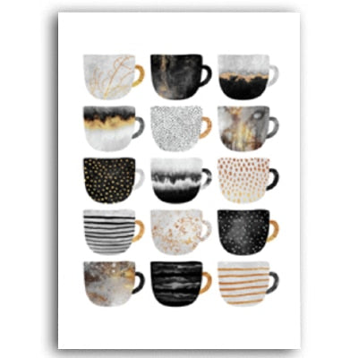 But First Coffee Colorful Cups Coffee Wall Art - Little Eudora