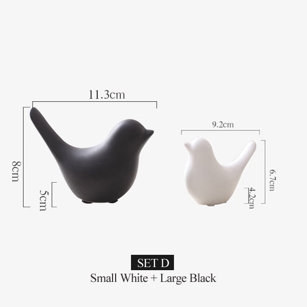 Nordic Creative White Ceramic Bird Figurines - Little Eudora