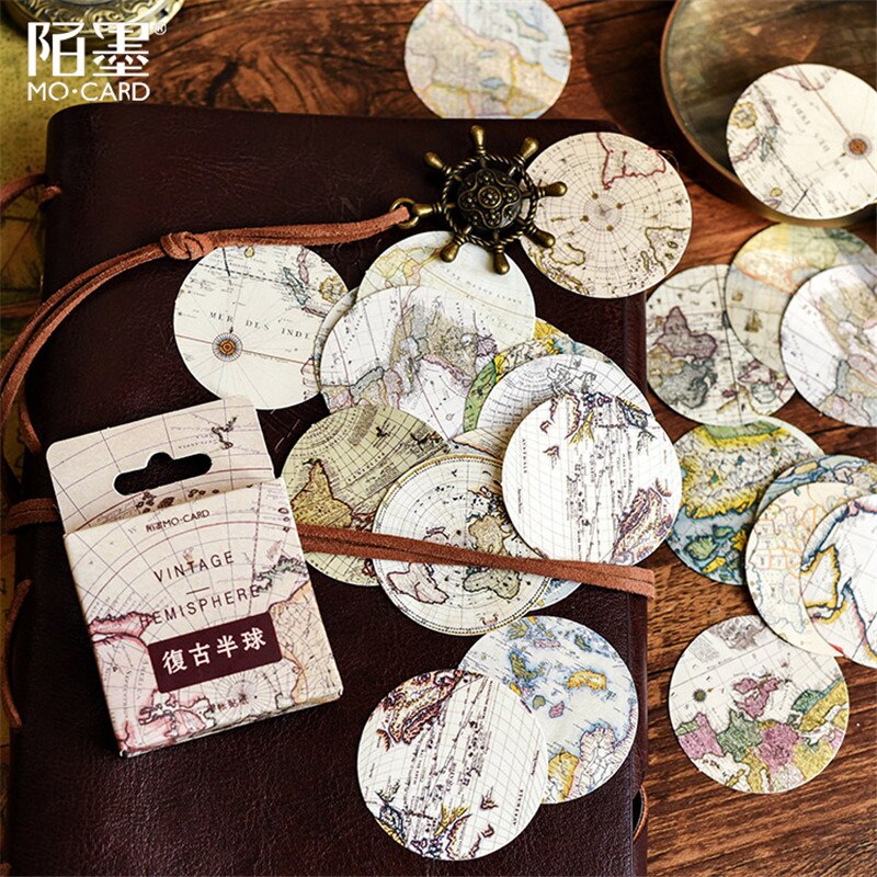 45Pcs/set kawaii Stationery sticker cute Map pattern diary office calendar stationery christmas stickers gift label