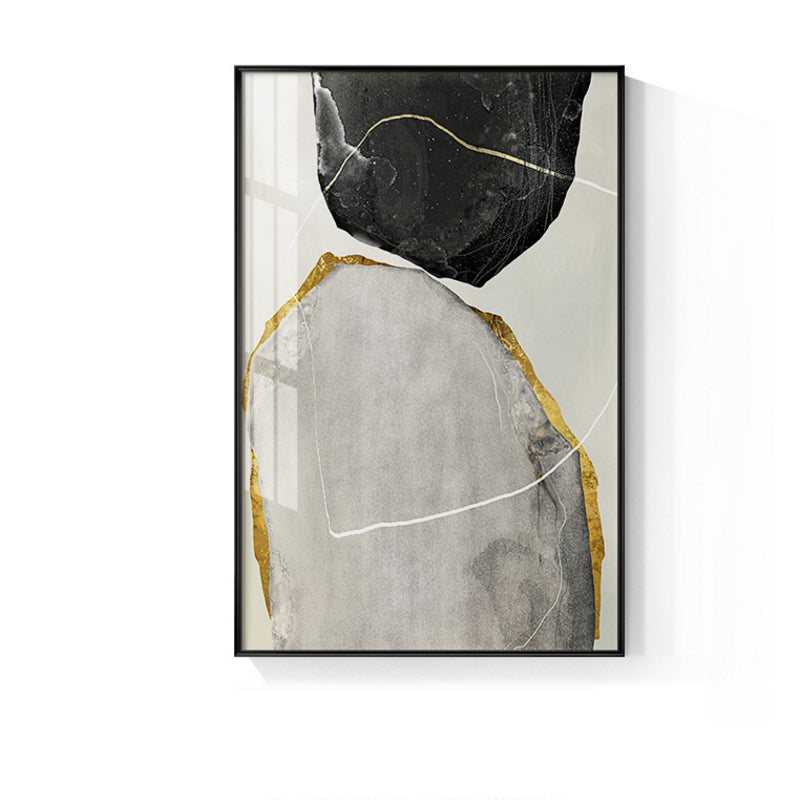Abstract Yellow And Black Blocks Wall Art - Little Eudora