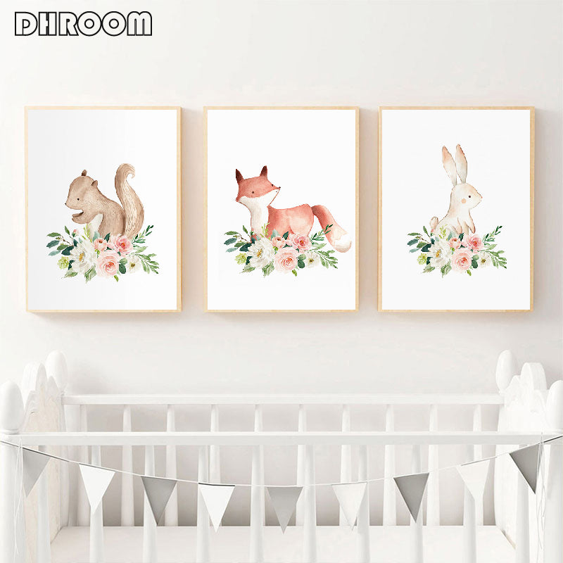 Woodland Animals Nursery Wall Art - Little Eudora