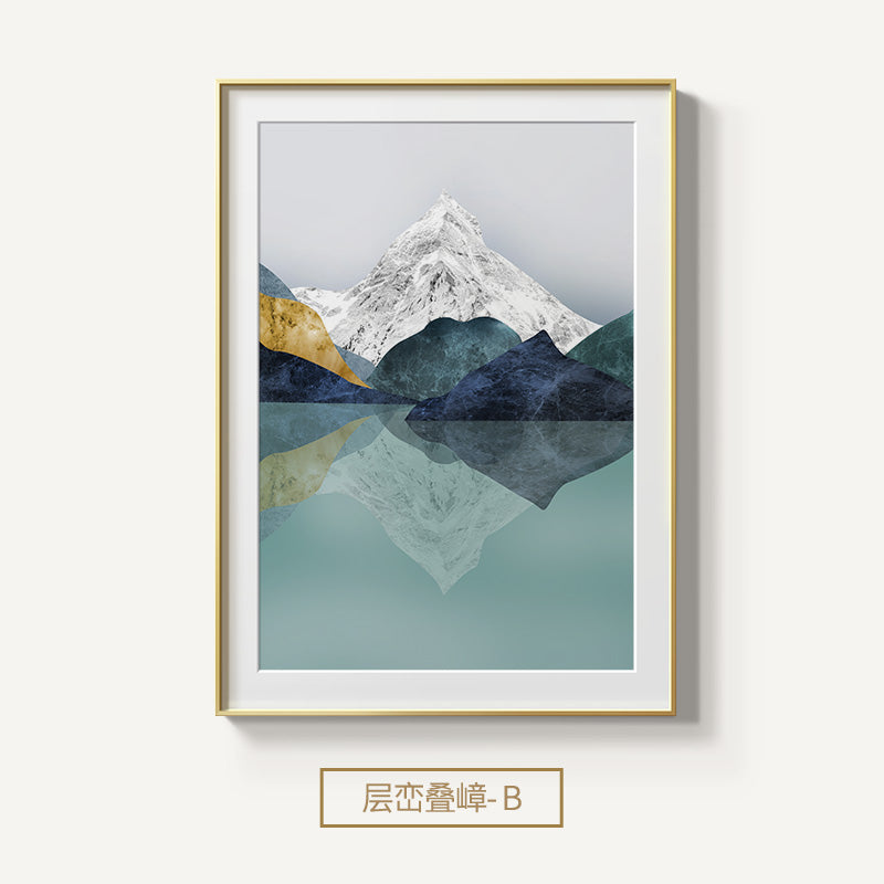 Nordic Abstract Geometric Mountain Landscape Wall Art - Little Eudora