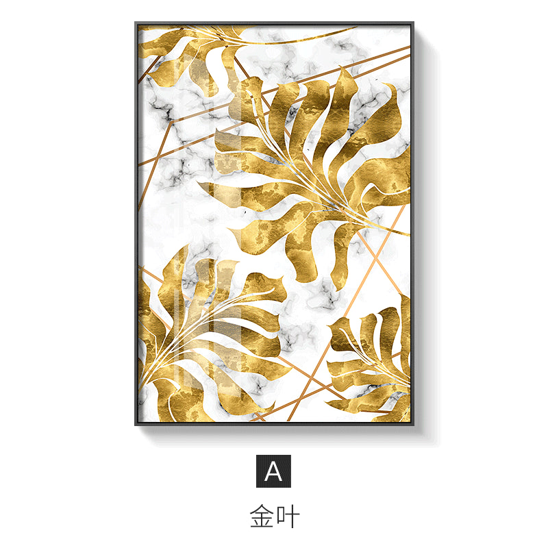 Nordic plants Golden leaf Wall Art - Little Eudora