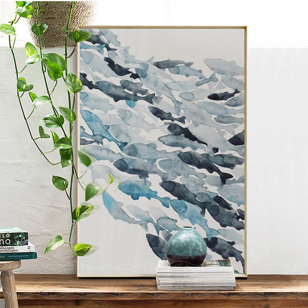 Nordic Simple Abstract Fish Wall Art - Little Eudora