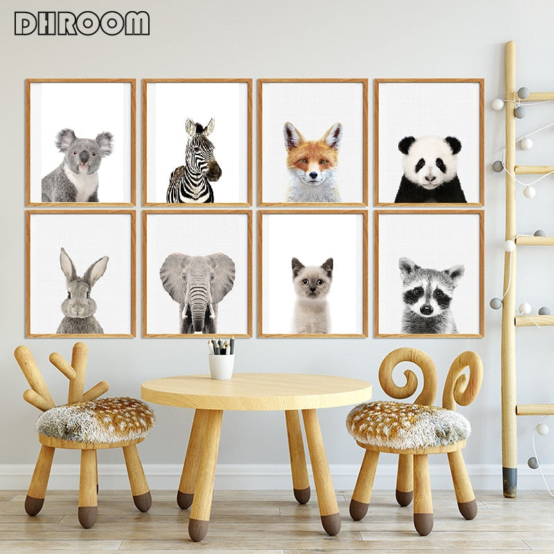 Nursery Animal Prints Cute Baby Animals - Little Eudora