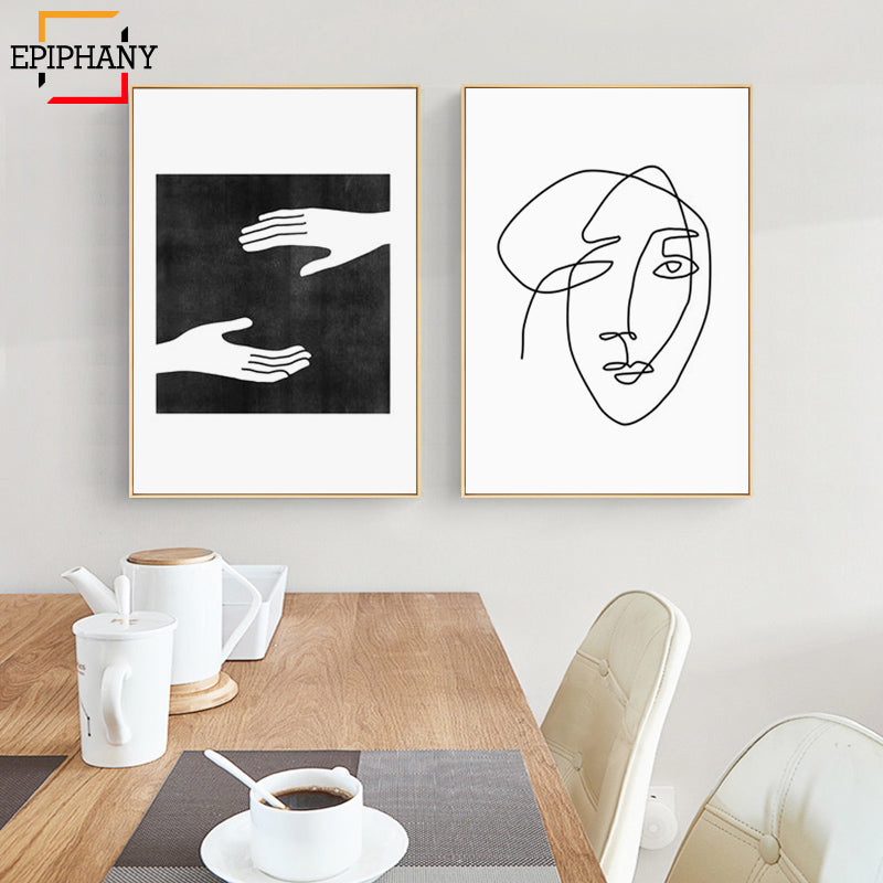 One Line Art Face Sketch Wall Art - Little Eudora