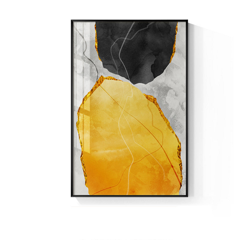 Abstract Yellow And Black Blocks Wall Art - Little Eudora