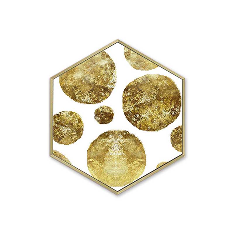 Hexagonal Golden Abstract Wall Art - Little Eudora