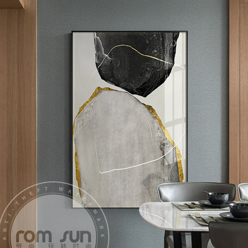 Abstract Yellow And Black Blocks Wall Art - Little Eudora
