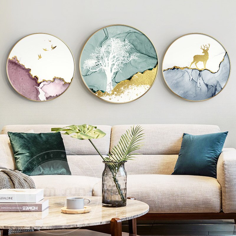Abstract watercolor circle Wall Art - Little Eudora