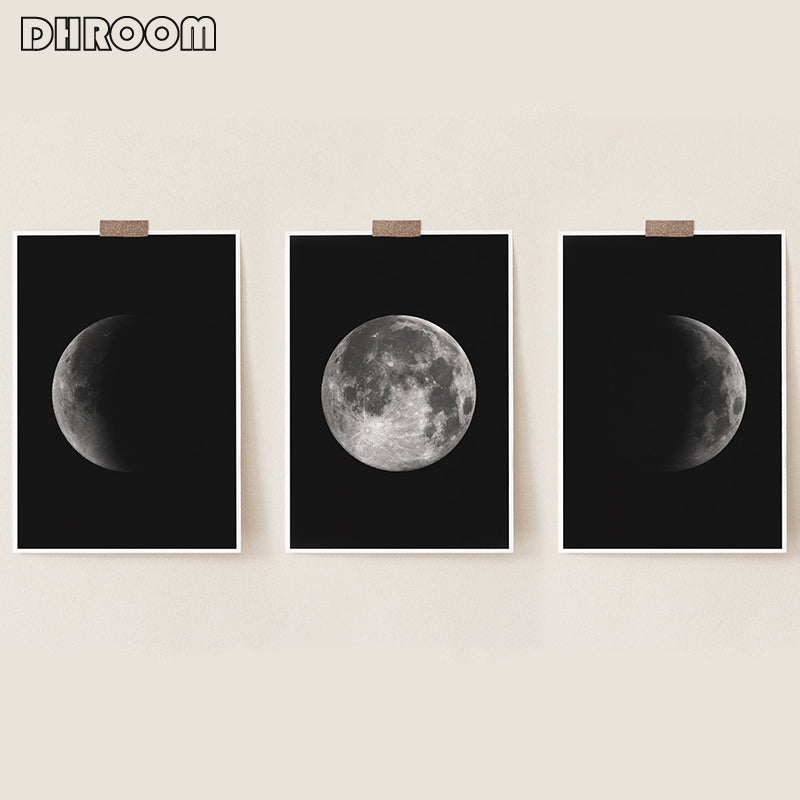 Black and White Moon Wall Art - Little Eudora