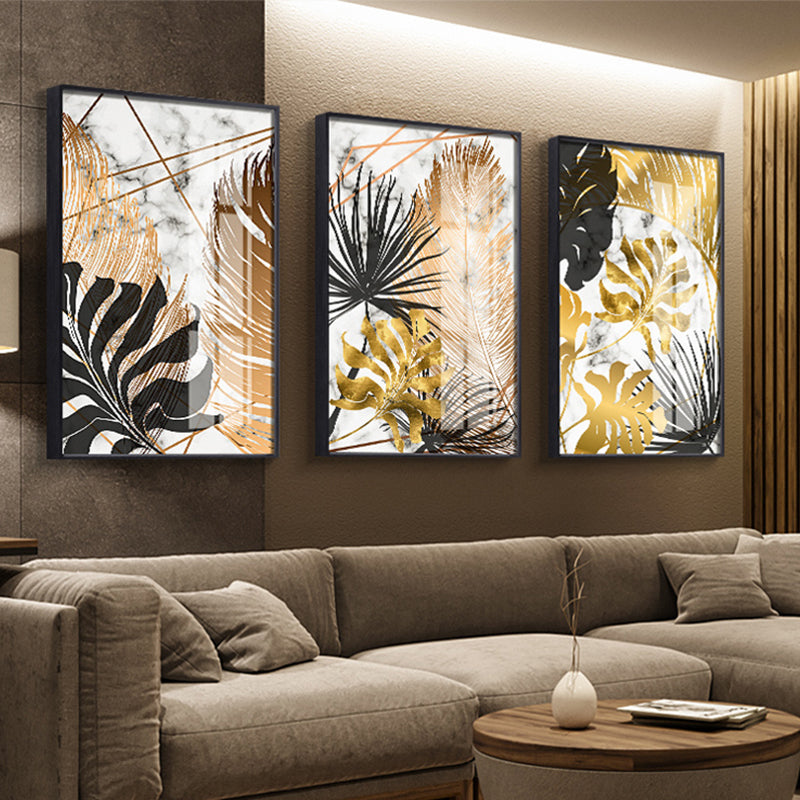 Nordic plants Golden leaf Wall Art - Little Eudora