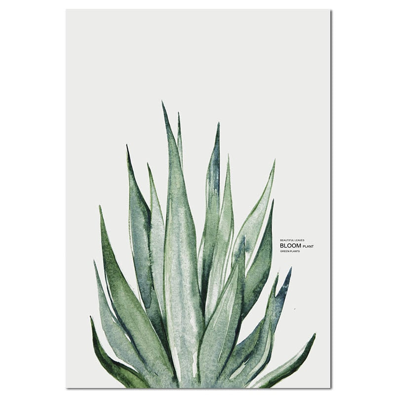 Watercolor Plants Leaf Wall Art - Little Eudora