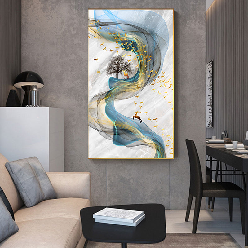 Abstract Golden Deer Wall Art - Little Eudora