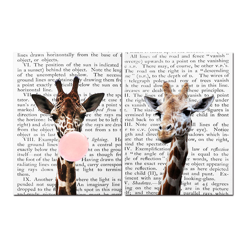 Giraffe Bubble Gum Poster Prints - Little Eudora