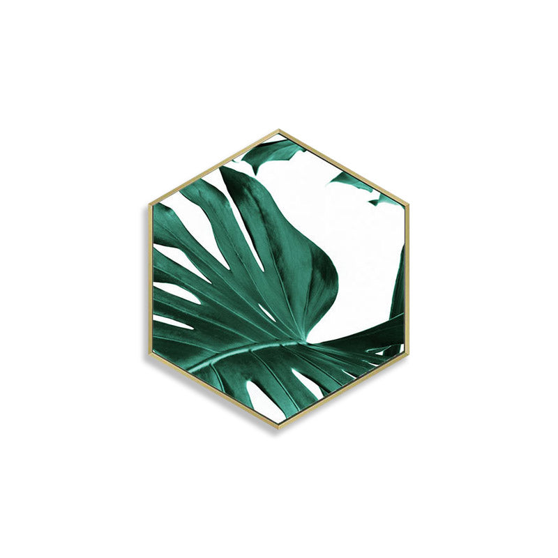 Nordic Style Poster Hexagonal Green Plant Wall Art - Little Eudora