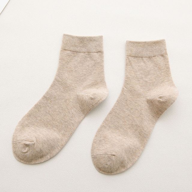 Cotton Solid Colour Socks - 5 Pairs - Little Eudora