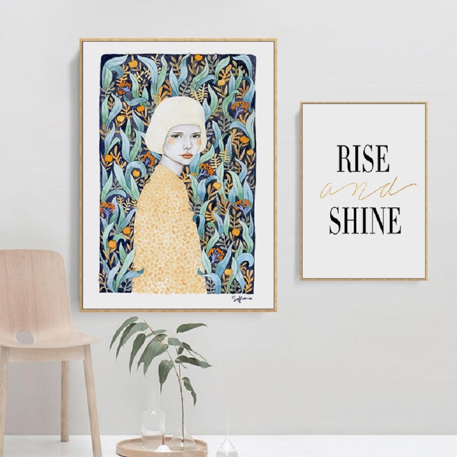 Nordic Fashion Girl Poster Wall Art - Little Eudora
