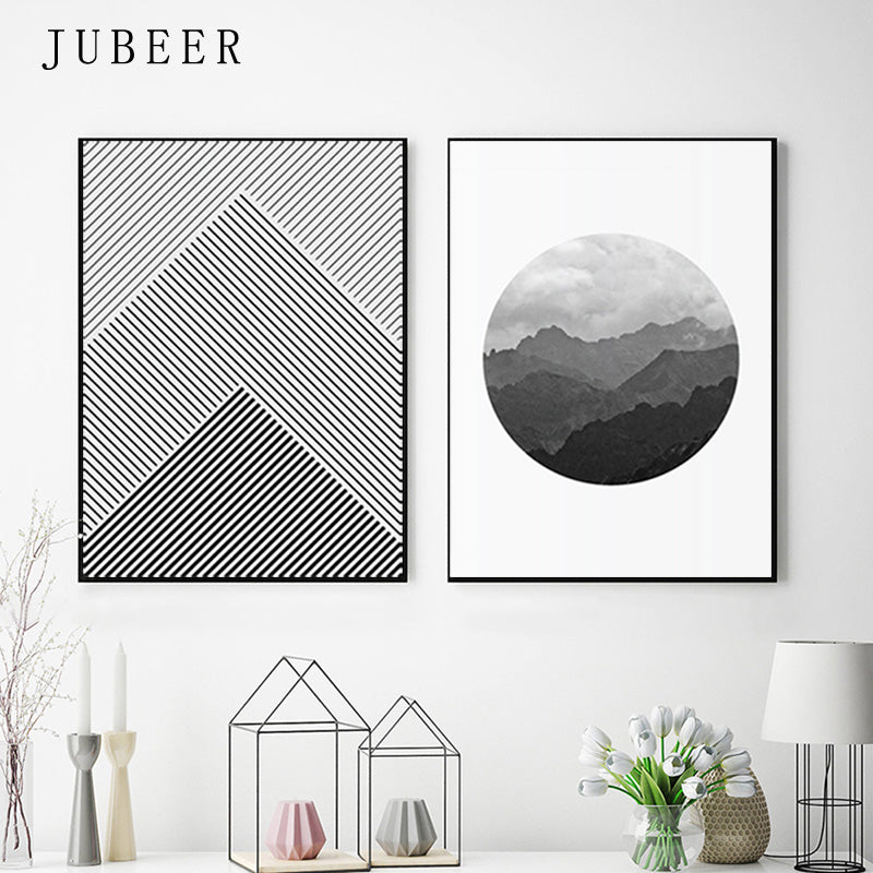 Line Poster Landscape Mountain Forest Wall Art - Little Eudora