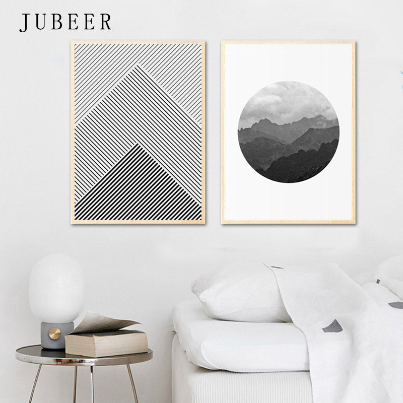 Line Poster Landscape Mountain Forest Wall Art - Little Eudora