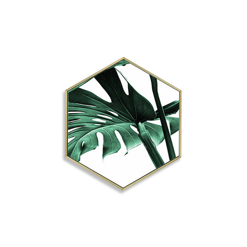 Nordic Style Poster Hexagonal Green Plant Wall Art - Little Eudora