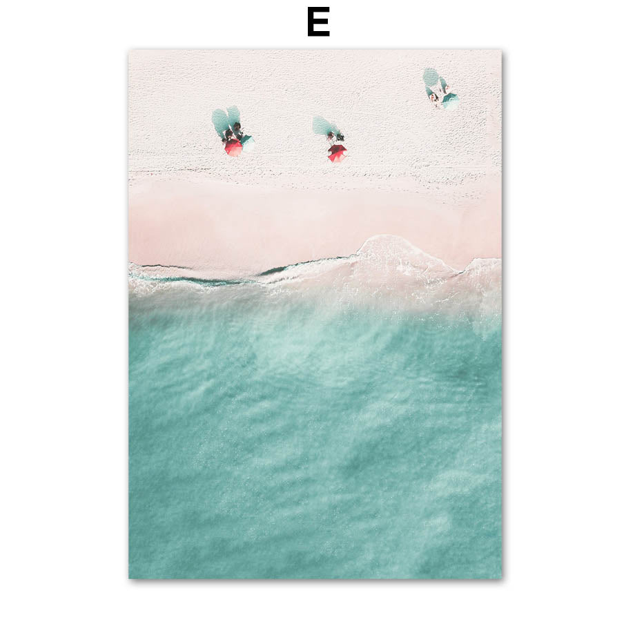 Pink Bus Cactus Pineapple Blue Sea Beach - Little Eudora