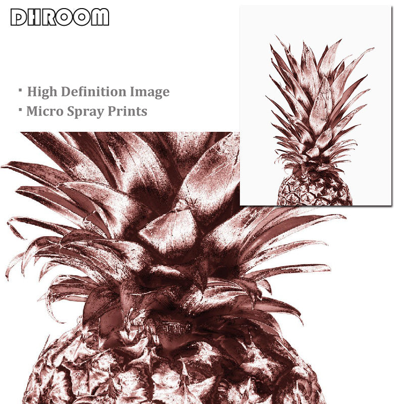 Rose Gold Wall Art Tropical Pineapple Wall Art - Little Eudora