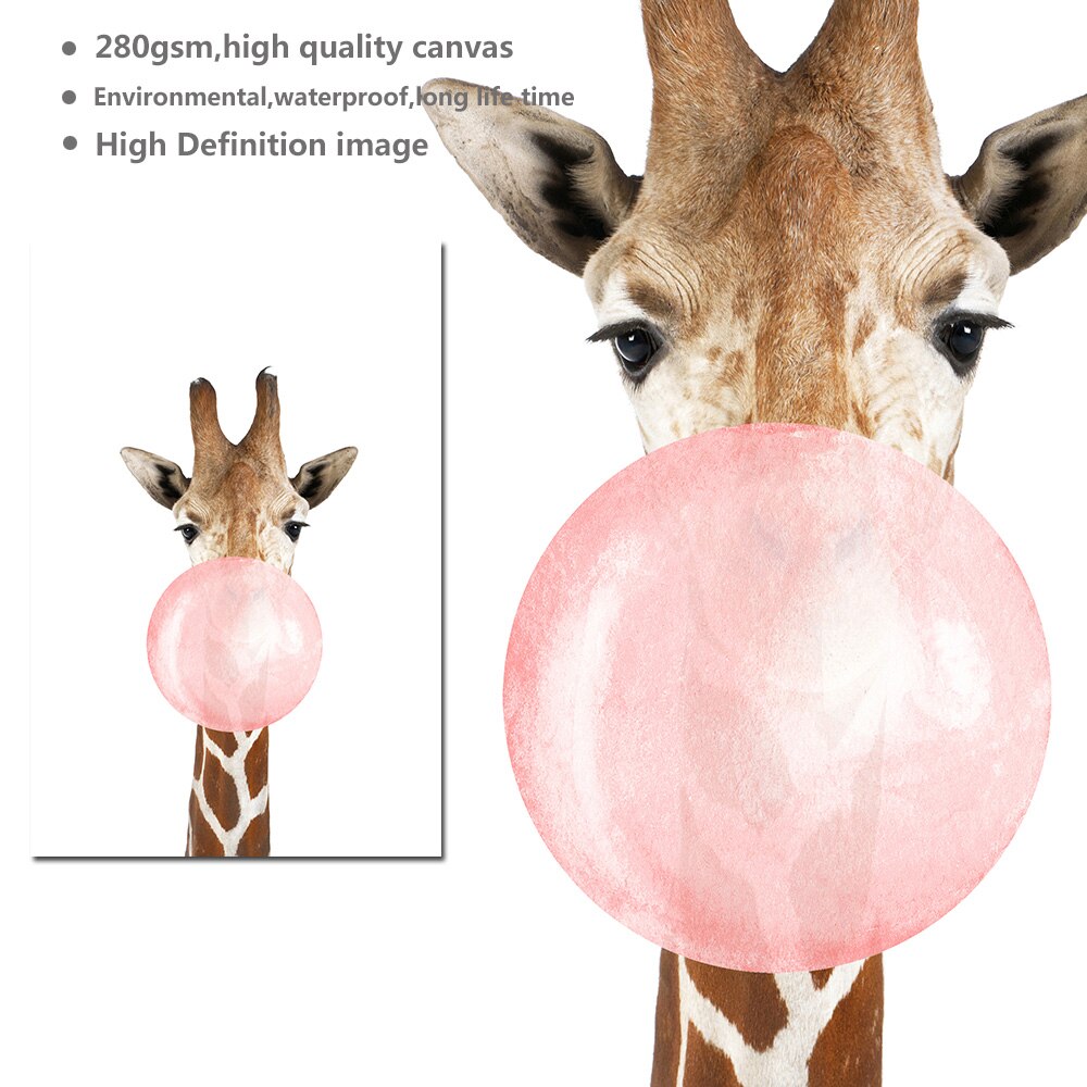 Giraffe Zebra Animal Posters Wall Art - Little Eudora