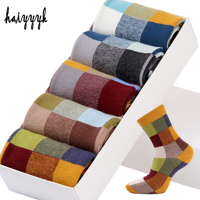 Colorful Square Happy Socks - 5 Pairs - Little Eudora