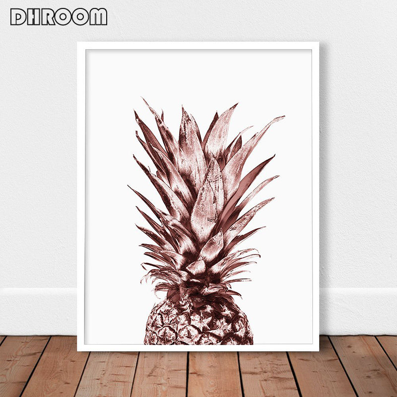 Rose Gold Wall Art Tropical Pineapple Wall Art - Little Eudora