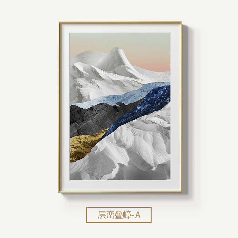 Nordic Abstract Geometric Mountain Landscape Wall Art - Little Eudora