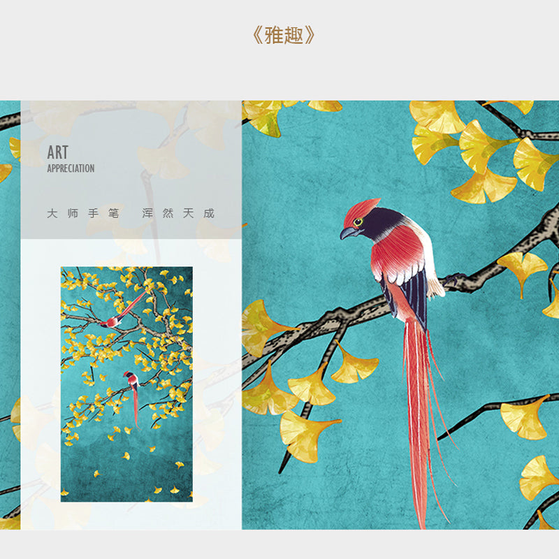 Magpies Flowers Birds Posters Wall Art - Little Eudora