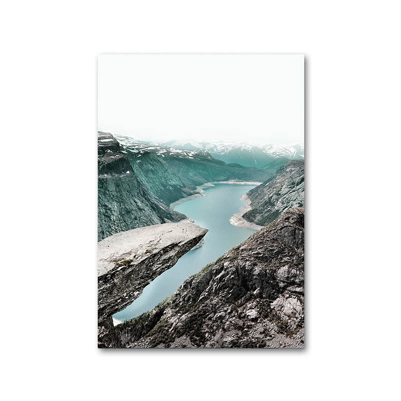 Mountain Lake Waterfall Wall Art - Little Eudora