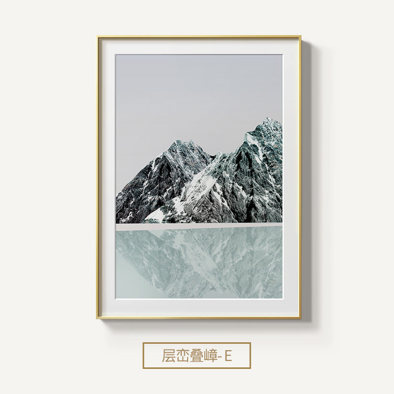 Nordic Abstract Geometric Mountain Landscape Wall Art - Little Eudora