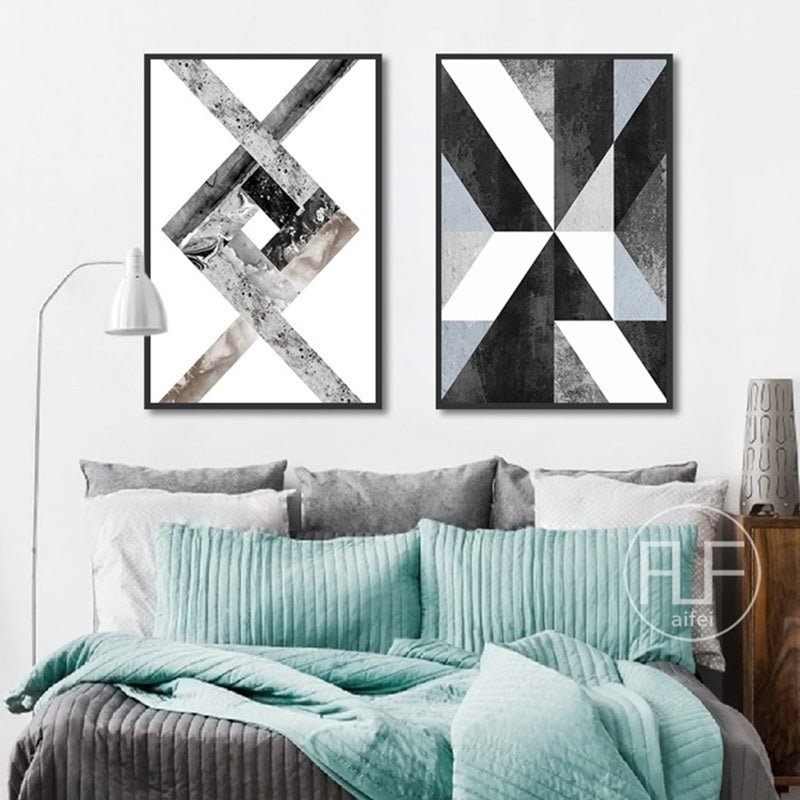Abstract Geometric Canvas Wall Art - Little Eudora